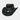 A black leather cowboy hat with a braided leather band and decorative pearl-like beads on the brim.