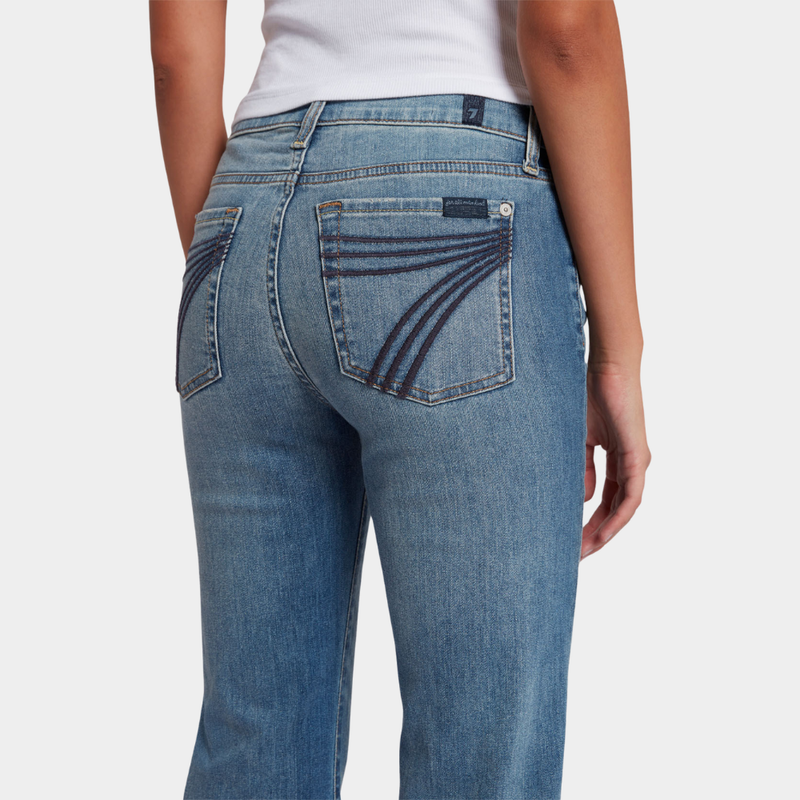 7 For All Mankind Dojo 36" Flare in Distress Authentic.